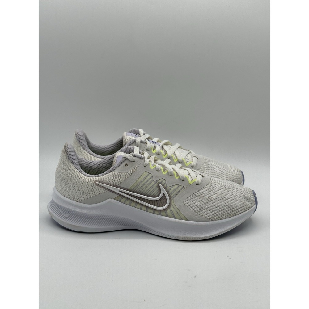 Nike Downshifter CW3413-102 White Purple Sneaker, Women's Size 8